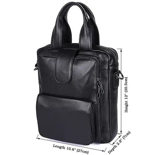 Вертикальная мужская сумка из высококачественной кожи John McDee 25.5х7.5х30.5 см sum0028662 - фото 7