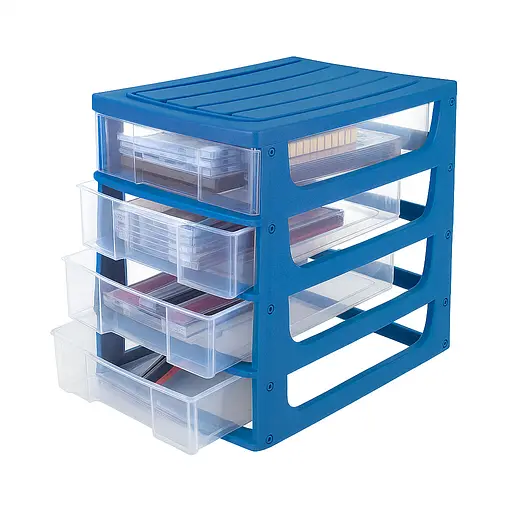 Модульний комод  Hobby Box 4, 17x25x27h висувні ящики, синій