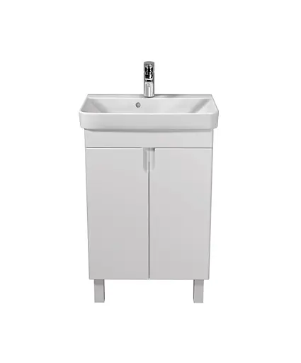 Тумба Мойдодир Simple White 55-U з умивальником River 55 Білий універсальна Білий - фото 4