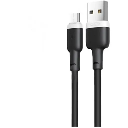 Кабель XO NB208 Liquid Silicone Data Micro Cable Чорний - фото 1