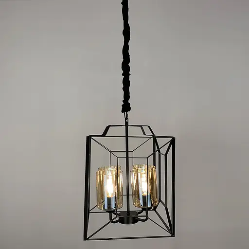 Люстра Лофт у чорному корпусі форми куба Line.F 11895/4 BK - фото 5