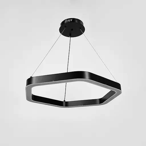 Підвісна світлодіодна люстра в стильному чорному металевому корпусі | Арт. F 058-600 BK | Line F - фото 2