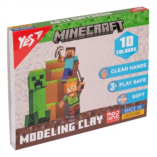 Пластилин Yes Minecraft, 10 цветов, 200 г