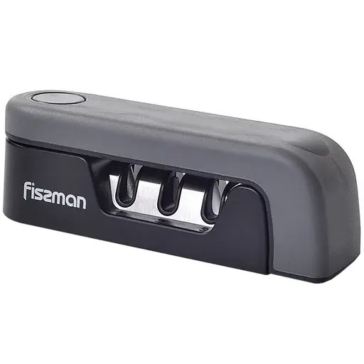 Складне точило Fissman для ножів трикрокова заточка сірий 14 x 4 x 4.5 см (2802)
