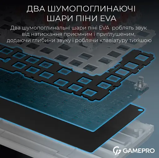 Клавіатура бездротова ігрова механічна GamePro MK-160-W Pro White-Black QLAB Orange Switches Hot-Swap - фото 10