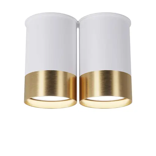 Точковий спот BP Black/White Gold двійний, PikArt арт. 25595 Золотий/білий 1 - фото 1