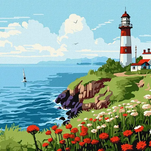 Картина за номерами Ideyka Маяк на горизонті KHO2788 30х30см - фото 1