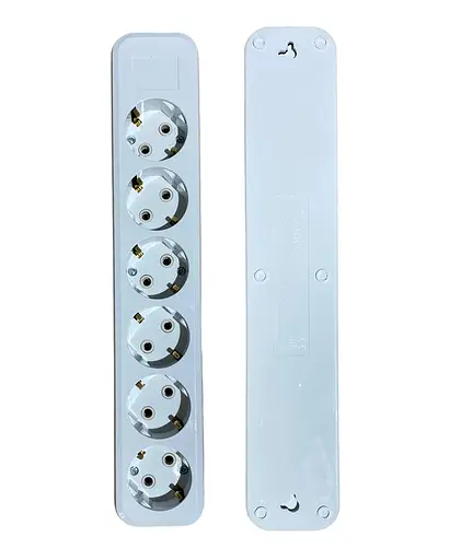 Колодка 6 гнезд с заземлением (ABS-пластик) (конт.группа медь) MODERN (18115) ТМ LUMANO - фото 1