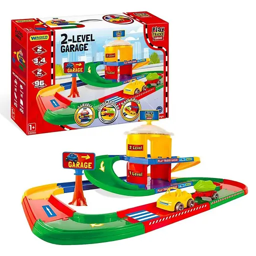 Гараж Wader Play Tracks 53010 з 2 поверхами для дітей в коробці - фото 2