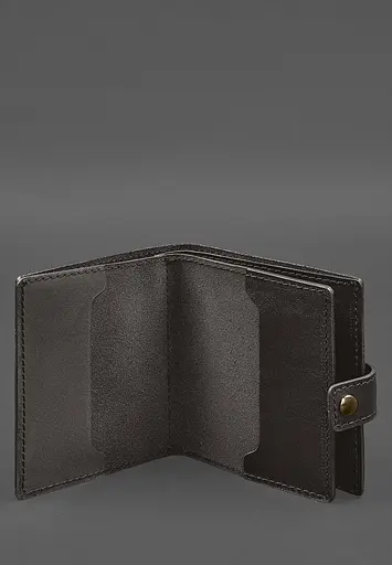 Кожаная обложка-портмоне для военного билета офицера запаса (широкий документ) Темно-коричневый - фото 3