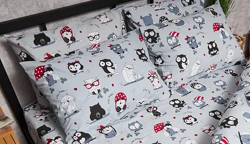 Набор наволочек Moon&Star Бязь Gold Люкс Owls Gray 50х50 см 2 шт MS840000686 - фото 3