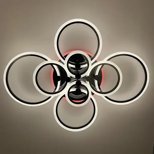 Світлодіодна люстра Senta на 8 кілець в чорному корпусі Line.F A 2374/8 RGB BK - фото 4