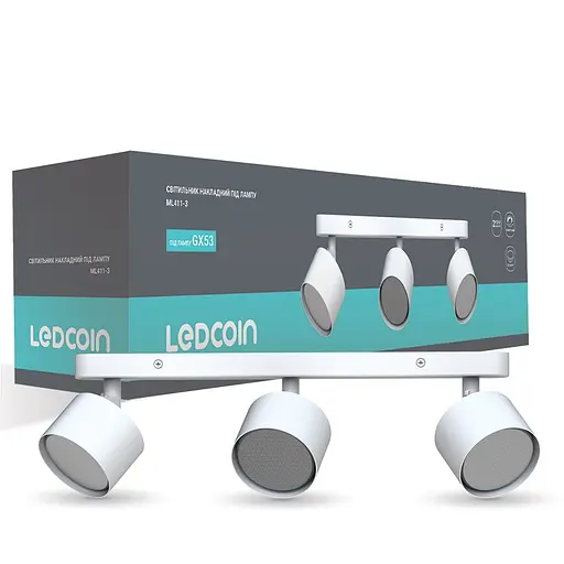 Спот Ledcoin ML411-3 під лампу білий - фото 1