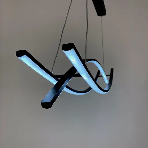 Люстра современная черная в двух размерах Line.F Длина 100 см - фото 4