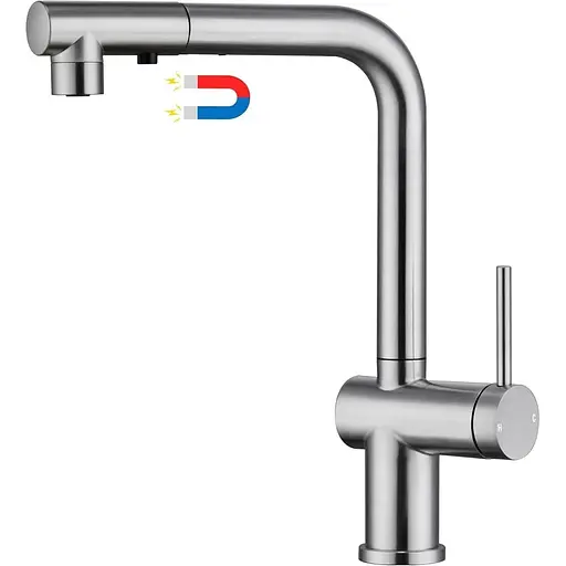 Смеситель YardMonet Kitchen Tapen Выдвижной кран Кухня 360° Вращающаяся раковина Смеситель Кухня с душем 3 режима Смеситель