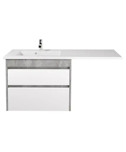 Тумба Мойдодир Polo Loft 80-U Adam 140 L Сірий з крилом над пральною машиною Цемент матовий - фото 2