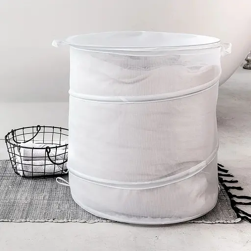 Корзина-бочка на пружине Handy Home Облако с крышкой на липучках 50х45х45 см белый (UC-132) - фото 9