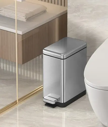 Відро для сміття Koer TC-010210-02 з плавним закриттям прямокутне 10 л нержавійка (KR5597)  - фото 4