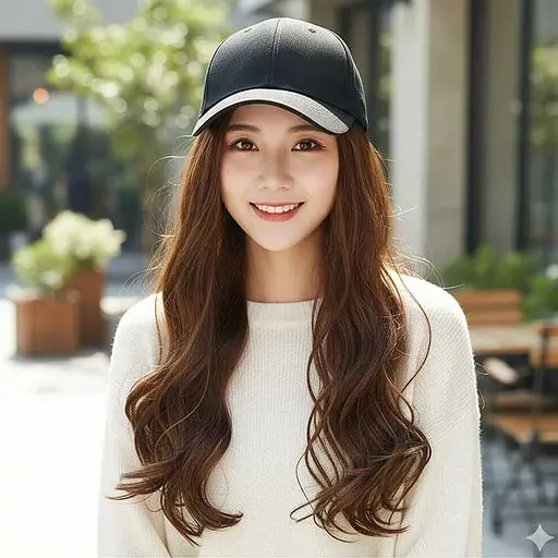 Перука кепка з хвилястим волоссям 60 см Шатенка - фото 1