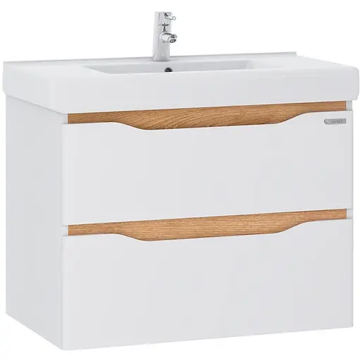 Тумба з умивальником Sanwerk Ліга Air 90 Мессина з умивальником Принц MV0000394 Горіх - фото 1