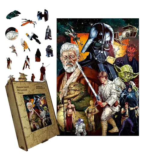 Дерев'яний фігурний пазл Зоряна Драма, А3, Дерев'яна коробка 200 елементів