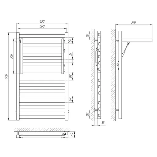 Електрична рушникосушка Laris Сіріус П12 500x900 Е 71207682 - фото 3