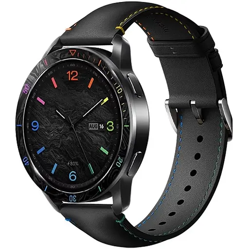 Ремінець шкіряний Tamister для годинника Xiaomi Watch 2/ 2Pro/ S4/ S3/ S2/ S1 22 мм Black-rainbow
