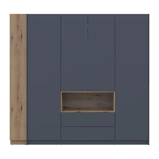 Шкаф для одежды с нишей и этажеркой Doros Дейл Графит/Дуб Эвок 4 ДСП 234х52х220 (42005158) - фото 6