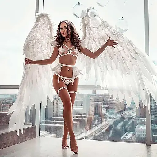 Сексуальний комплект з підв'язками для панчіх S/M Білий K0658-2 - фото 3