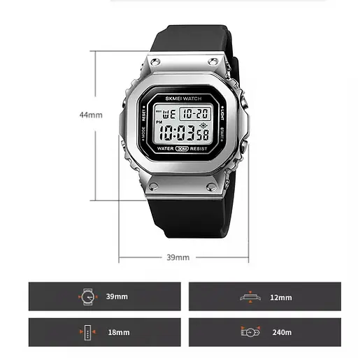 Чоловічий наручний годинник Skmei 1796 (Чорно-сірі) - фото 5