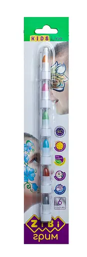 Олівці для гриму обличчя та тіла Металік Позитив, 6 кольорів, металік, 22 г