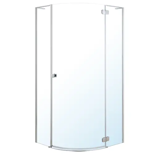 Душевая кабина угловая Volle Benita 90x90 распашная прозрачное стекло 8 мм без поддона хром 1017. 114600R2 коробки, Правая, прозрачная, хром - фото 1
