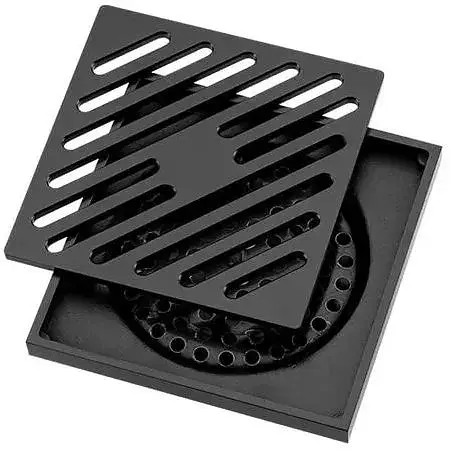 Трап для душа вертикальный Gappo G81050-6 латунь 100x100 мм черный - фото 1