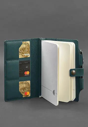 Шкіряний блокнот (Софт-бук) 4.0 зелений Краст - фото 5