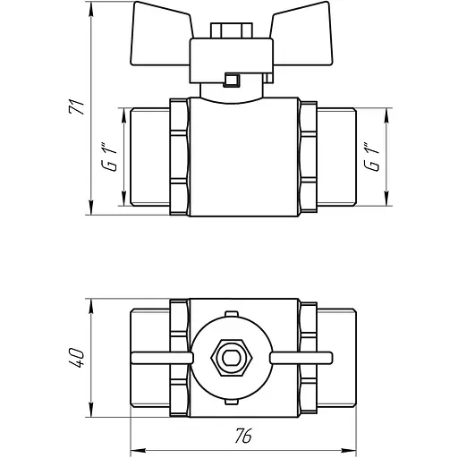 Кран кульовий прямий Q Professional 1″ ЗЗ КБ PN40 Q153 - фото 4