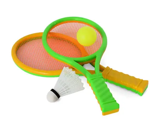 Бадмінтон дитячий MR 0662, ракетки 2шт, м'ячик, воланчик, розмір 37-16,5см, в сітці 43-16,5-4см (6903317443086) Жовто-зелений - фото 1