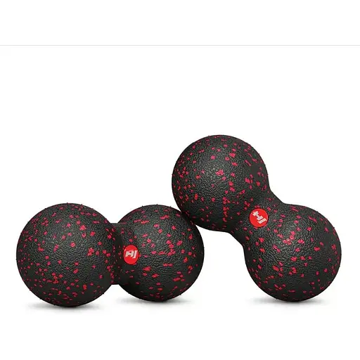 Массажный мяч Hop-Sport HS-D008MB двойной EPP 80 мм черно-красный - фото 2