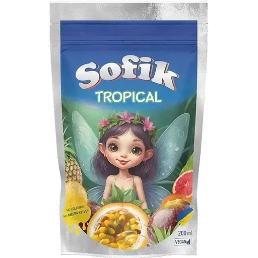 Напиток соковый Sofik Tropical со вкусом маракуи безалкогольный негазированный 200 мл				