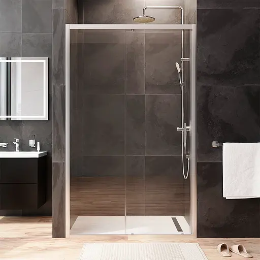 Душевые двери AM.PM Gem 120x195 см стекло прозрачное хром матовый W90UG-120-1S-195MT, прозрачный, хром матовый - фото 3