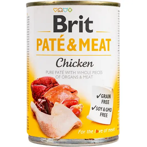 Вологий корм Brit Care Pate&Meat для собак з куркою 400 г - фото 1