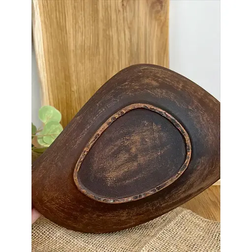 Блюдо овальне  керамічне (глиняне) різьблене 1 л Декор - фото 5