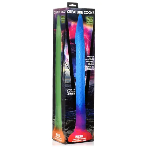 Анальный фаллоимитатор Creature Cocks Glows In The Dark Makara 46.4 см мульти - фото 6