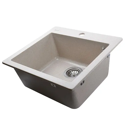 Гранитная мойка Globus Lux Aosta песчаный 490x455мм А0004, Sand - фото 2