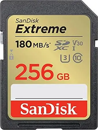 Карта памяти Sandisk 256GB SD C10 UHS-I U3 R180/W130MB/s Extreme V30 (SDSDXVV-256G-GNCIN) - фото 1