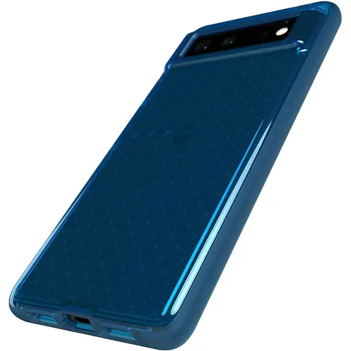 Оригинальный противоударный силиконовый чехол Tech21 Evo Check для Google Pixel 7 Pro (6.7") Blue (T21-9960) - фото 8