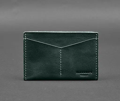 Кожаная обложка-органайзер для документов 6.2 зеленый краст - фото 1