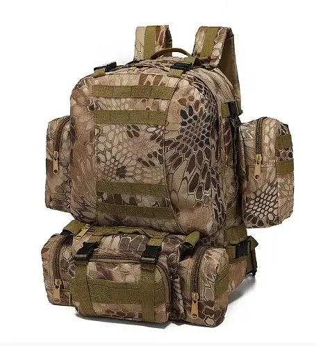 Тактический рюкзак 52л из ткани Oxford Хаки питон - фото 6