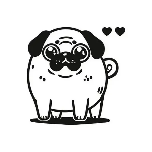 Картина-трафарет для раскрашивания песком "Мопс" Т-а5198 А5