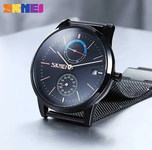 Класичний чоловічий годинник Skmei 9182 Чорний - фото 4