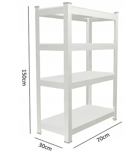 Стелаж металевий 150x70x30 4 полиці (чорний) - фото 1